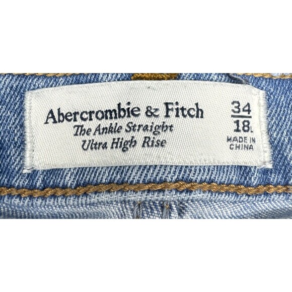 Abercrombie & Fitch Women’s Ankle Straight Ultra High Rise Jeans Size 34 / 18L - Picture 7 of 11